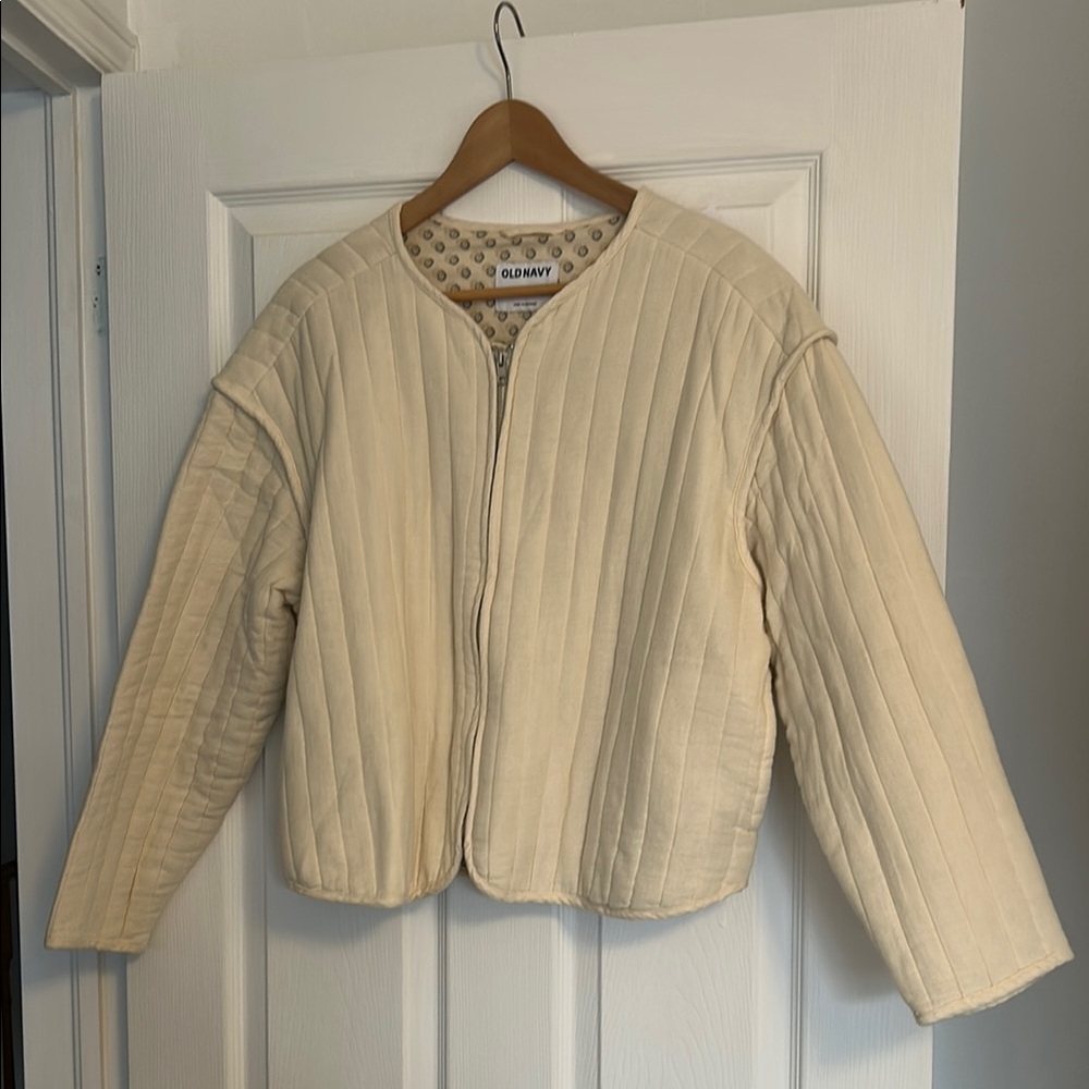 Old Navy Cream Utility Jacket Relaxed Fit